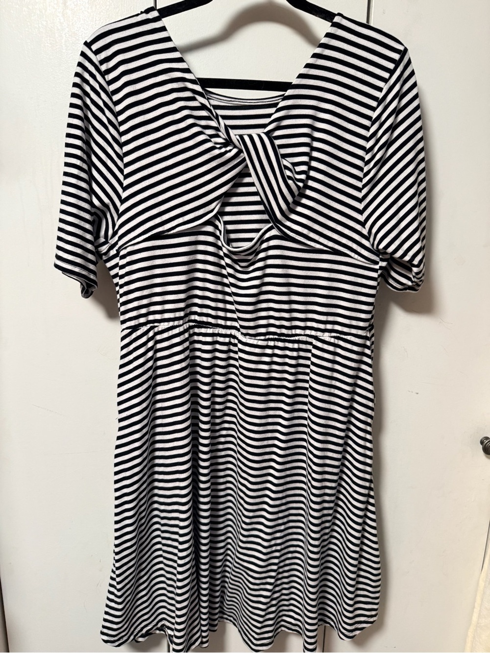 torrid Black & White Striped Knot-Detail Dress